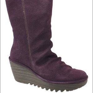 FLY London purple yara suede boots.